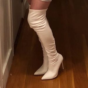 Liliana Women Thigh High Pointy Toe Stiletto Boot